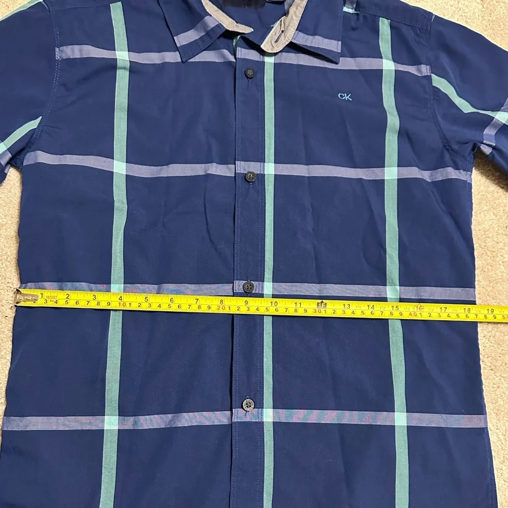 Boys blue plaid shirt size XL (18/20) Calvin Klein